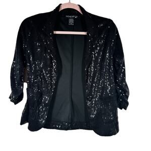 LIVING DOLL Black Sequin Jacket XS